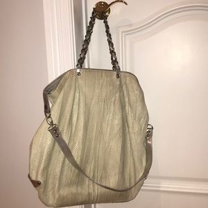 Tammi lyn silver python skin large cross body bag